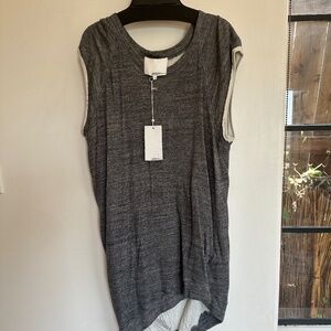 3.1 Phillip Lim asymmetric dark heather grey sleeveless mid-weight sweatshirt